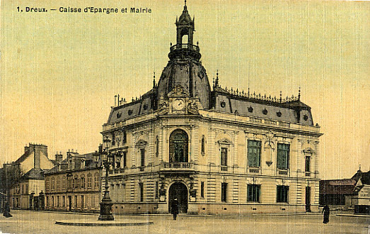 27 - EURE - DREUX - BANQUE - CAISSE D´EPARGNE - COLORISEE TOILEE 1908 - Banken