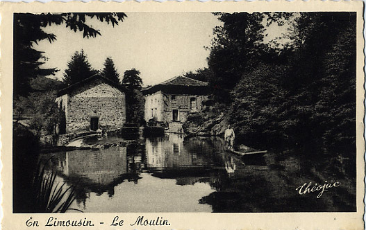 87 - SAINT LEONARD - MOULIN De L'ARTIGE Au PIED Du CHATEAU Du MUREAU - BARQUE - PECHE  PECHEUR - Saint Leonard De Noblat