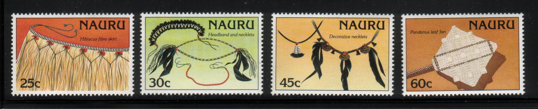 NAURU 1987 ARTIFACTS SET OF 4 NHM - Nauru