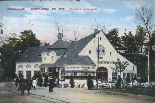 BRUXELLES  EXPOSITION DE 1910 BRASSERIE ALLEMANDE - Cafés, Hôtels, Restaurants