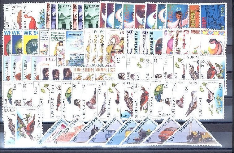 LARGE STOCK, COMPACTED ON STOCK CARDS MOSTLY NEVER HINGED **! - Surinam ... - 1975