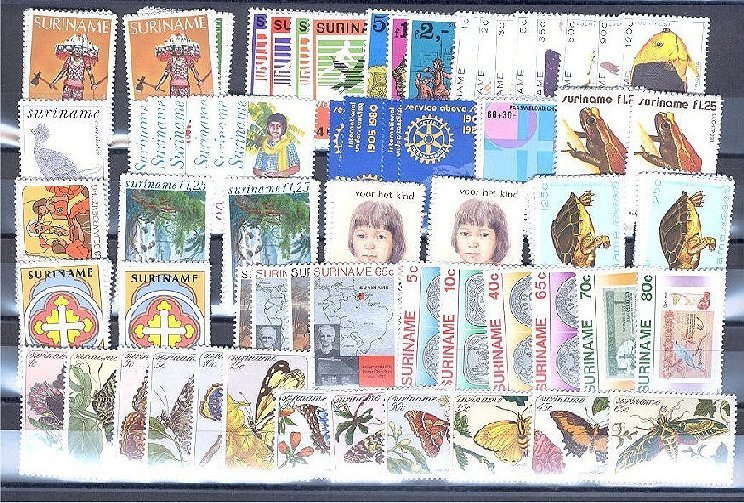 LARGE STOCK, COMPACTED ON STOCK CARDS MOSTLY NEVER HINGED **! - Surinam ... - 1975