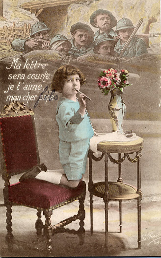 ECOLE - ECRITURE - LETTRE - ENCRIER - ENFANT - BELLE CARTE - Ecoles