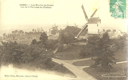 59 - NORD - CASSEL - MOULIN à VENT - TRES BELLE CARTE PHOTO - BROMURE - Windmühlen
