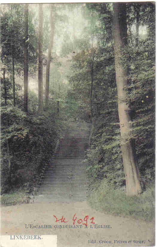 Linkebeek L'escalier Conduisant A L'eglise - Linkebeek