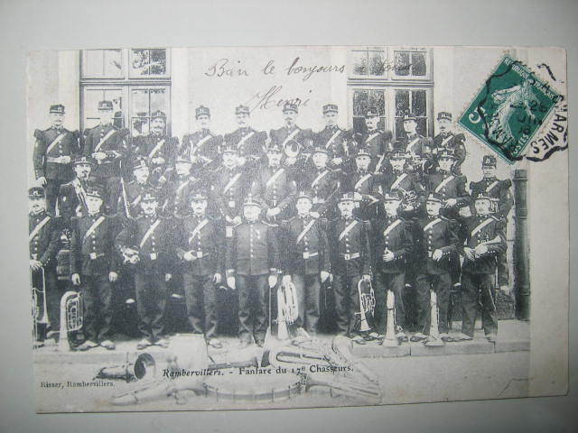 Rare Carte Postale RAMBERVILLERS FANFARE DU 17 EME CHASSEURS - Rambervillers