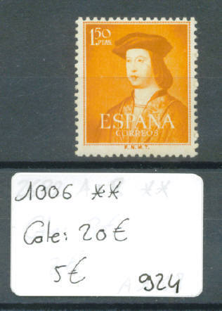 ESPAGNE  No Michel 1006 ** ( Sans Charnière )    Cote: 20 € - Unused Stamps