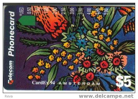 AUSTRALIA $5 CARDEX  94  AMSTERDAM  THE NETHERLANDS  FLOWERS  COLOURFUL  AUS-164   SPECIAL PRICE !! - Australia