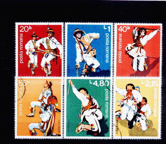 C3465 - Roumanie 1977 - Yv.no.3072/7 Obliteres - Tanz