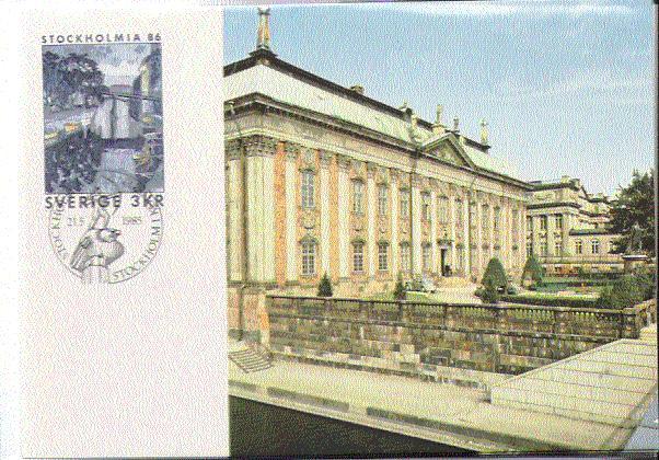 SUEDE Carte Maximum Num.yvert 1318 STOCKHOLMIA 86  PEINTURE SUEDOISE - Maximum Cards & Covers