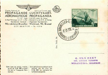 A0005 - Carte Postale De S.m. Le Roi Léopold III - Propagande Aéronautique Du 15-03-1938 - COB 467 - 1934-1951