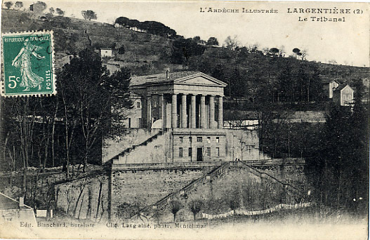 07 - ARDECHE - LARGENTIERE - PALAIS DE JUSTICE - TRIBUNAL - BEAU PLAN - Largentiere