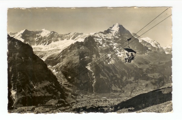 Die Sesselbahn Grindelwald First, Fiescherhorner, Eiger, Jungfrau, Téléphérique (06-938) - Grindelwald