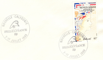 Calédonie - Lettre Avec Bureau Temporaire PhilexFrance 1989 - Storia Postale