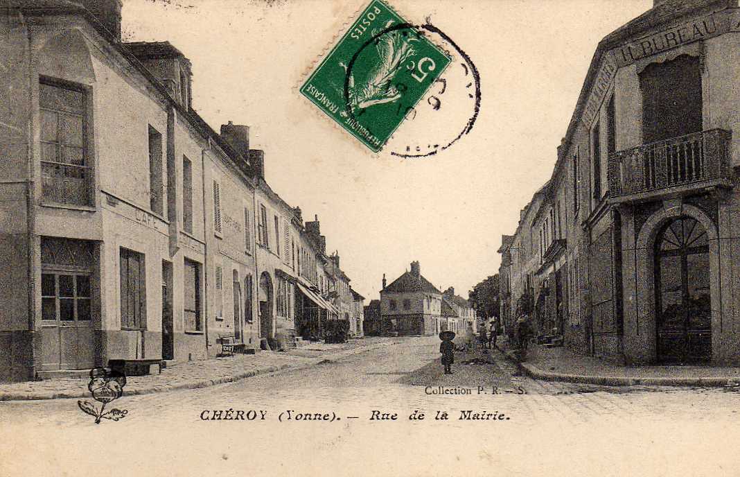 89 CHEROY Rue De La Mairie, Animée, Commerces, Ed PRS, 1910 - Cheroy