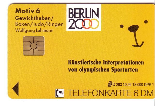 OLYMPIC GAMES ( Germany Old Rare Chip Card Only 13.000 Ex) Olimpiques Weight Lift Weightlifting Haltérophile Boxing Judo - Olympic Games