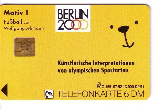 OLYMPIC GAMES ( Germany Old Rare Chip Card - Only 13.000 Ex. ) Football Soccer Fussball Futbol Futebol Calcio Foot - Olympische Spiele
