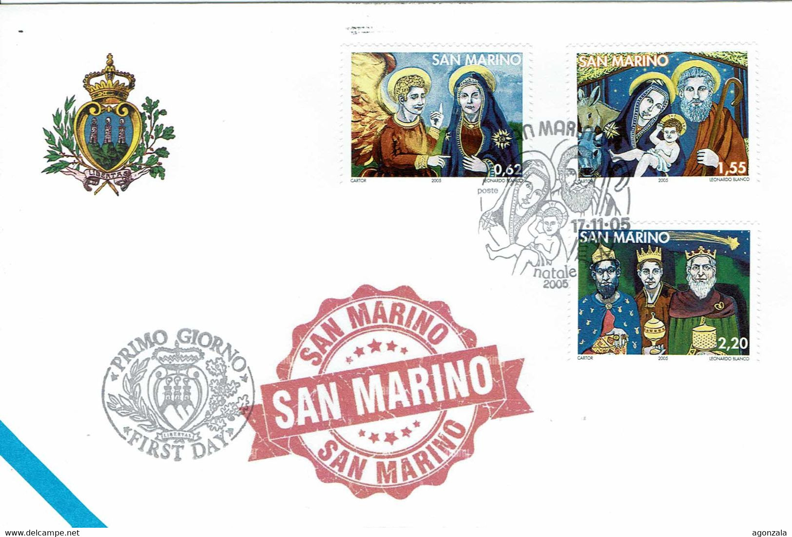 FDC SAN MARINO NOËL - FAMILLE SACRÉE - VIERGE - ROIS MAGOS - ÉTOILE VALEUR FACIALE 4,37 EUROS - Autres & Non Classés