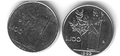 Lire 100:  1991 - 1992 - 2 Differenti Anni / 2 Different - 100 Liras