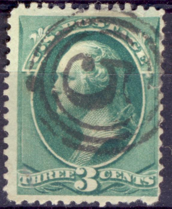 Xu887: 3 Cents Green G.WASHINGTON : >>> Cancel - Used Stamps