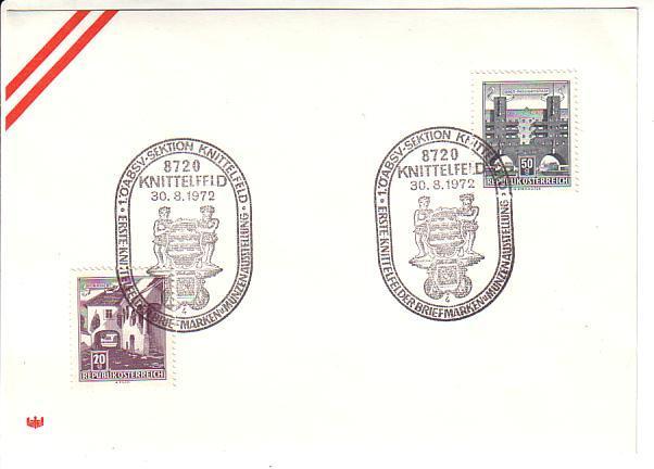 AUSTRIA / ÖSTERREICH SPECIAL STAMPED CARD 1972 " KNITTELFELD STAMPS & COINS EXHIBITION " - Andere & Zonder Classificatie