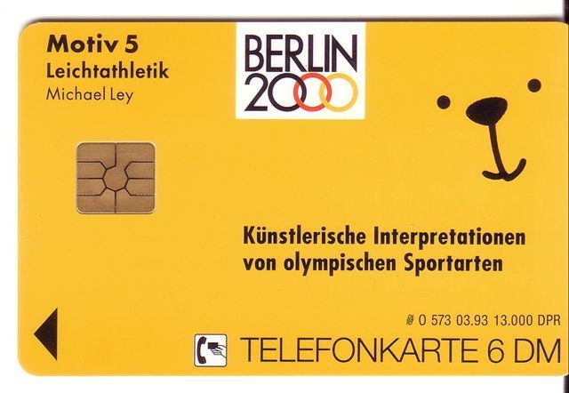 OLYMPIC GAMES ( Germany Old Rare Chip Card - Only 13.000 Ex. ) Athletics Atletismo Athletisme Athletic - Olympische Spiele