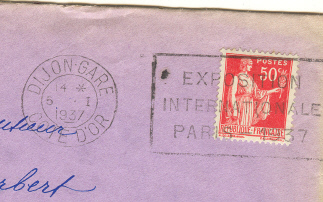 Timbre Antituberculeux Côte D'Or 1936 Au Verso Lettre Dijon Avec Paix YT 283 - Antituberculeux