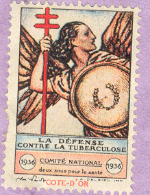 Timbre Antituberculeux Côte D'Or 1936 Au Verso Lettre Dijon Avec Paix YT 283 - Antitubercolosi