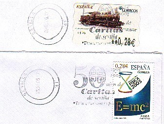 Dos Cartas 50 Aniversario CARITAS De Sevilla - Storia Postale