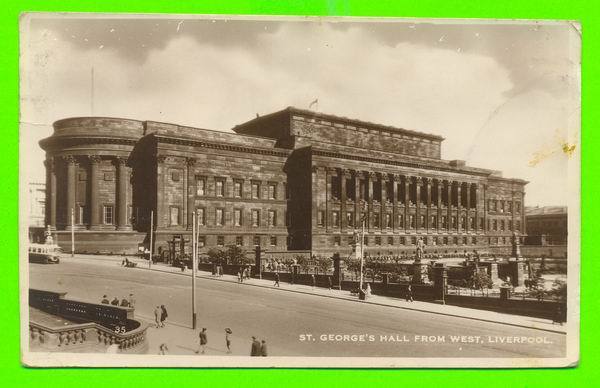 LIVERPOOL, UK  - ST.GEORGE´S HALL FROM WEST - ANIMATED - CARD TRAVEL IN 1938 - - Liverpool