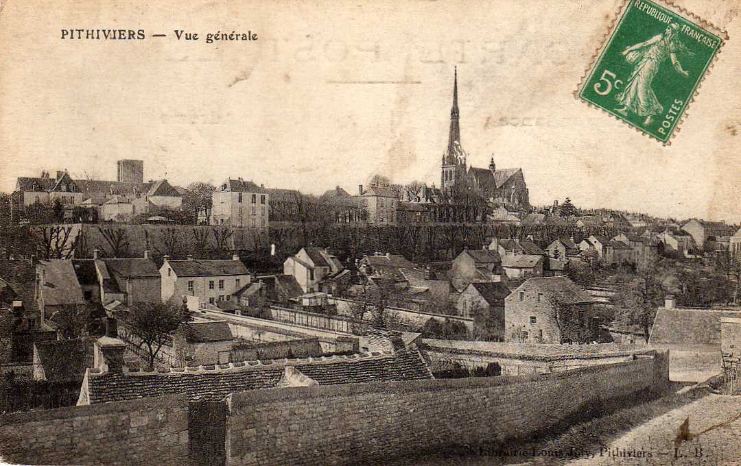 45 PITHIVIERS Vue Générale, Ed Joly, 1913 - Pithiviers