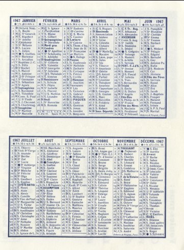 Calendrier Petit Format - 1967 - Terres Lointaines - Petit Format : 1961-70