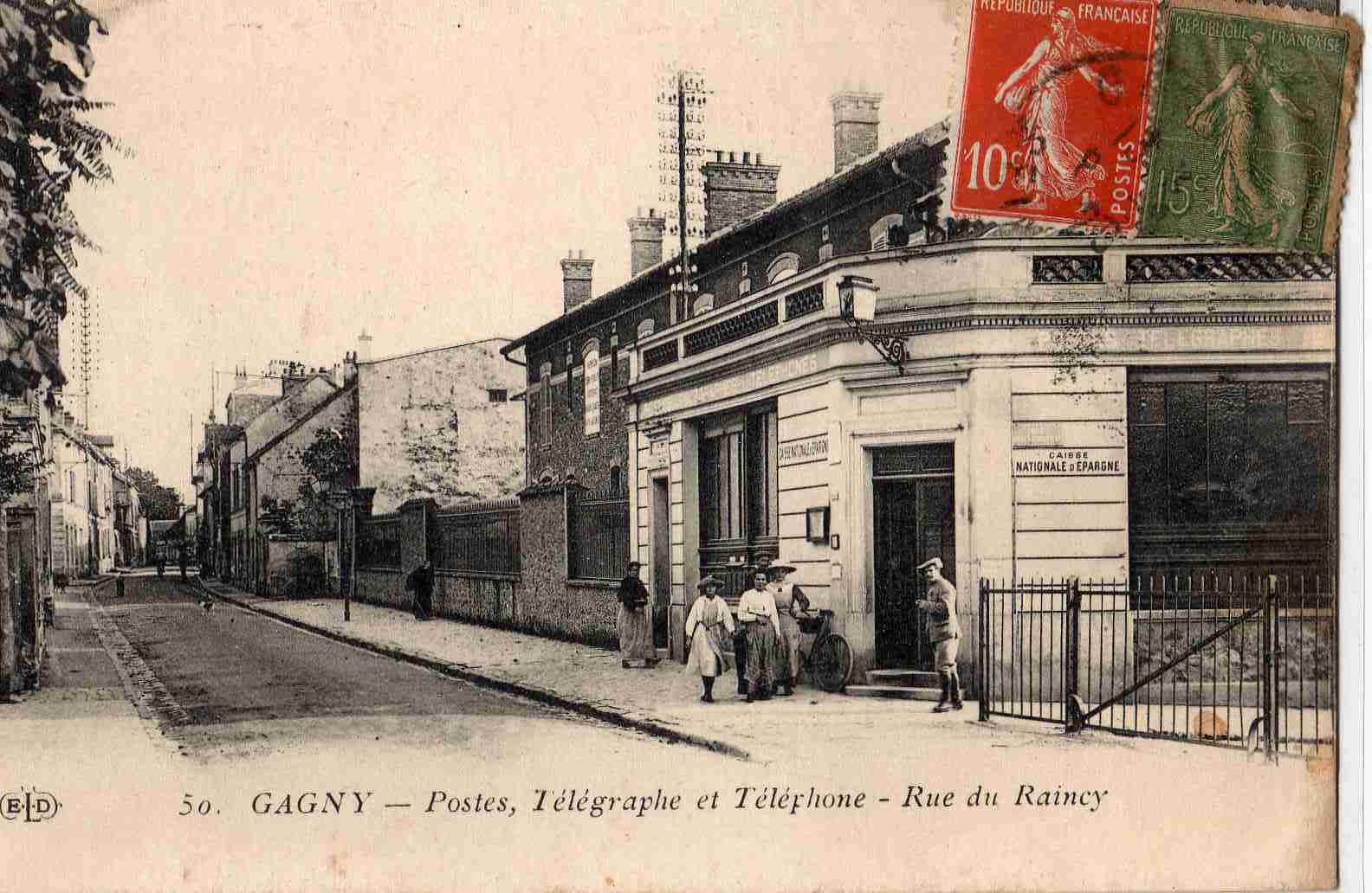 93 GAGNY PTT Rue De Raincy  Beau Plan Animé - Gagny