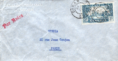 Senegal.Lettre Dakar 24/7/39 + Flamme Temporaire Manuelle " 2ème Salon De L'Outre-Mer..." - Otros & Sin Clasificación