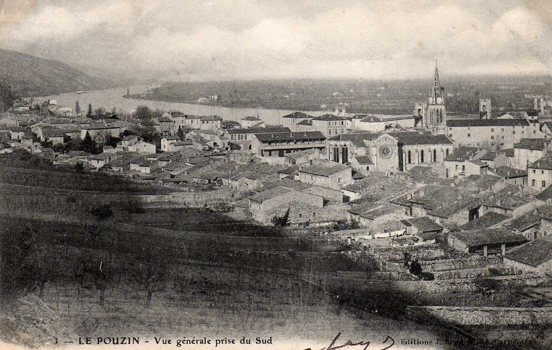 07 LE POUZIN Vue Générale Prise Du Sud, Ed Brun 3, 1903 - Le Pouzin