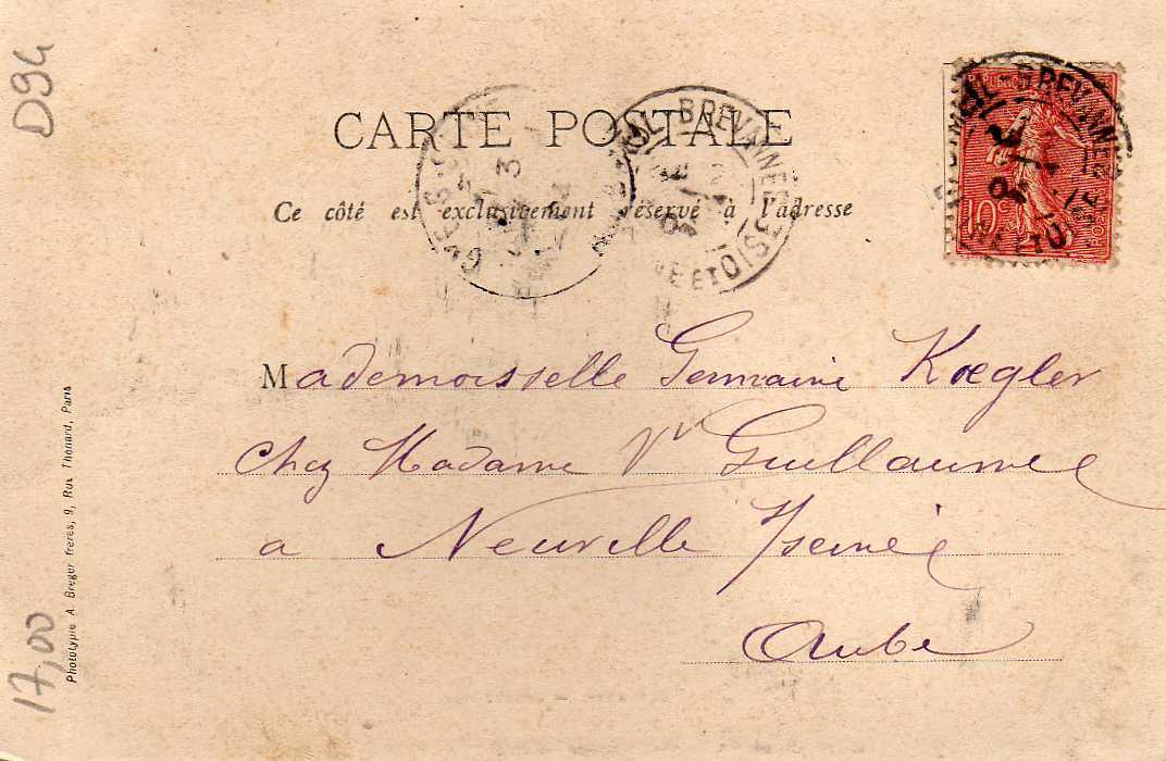 94 LIMEIL BREVANNES Grande Rue, Animée, Ed Epicerie Du Progrès, 1904, Dos 1900 - Limeil Brevannes