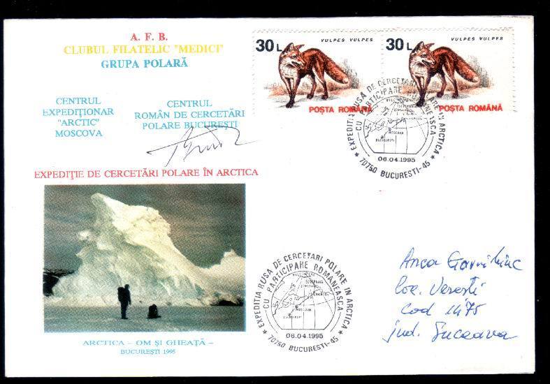 Romanian Expedition To The Groenland Arctic Region,special Cover 1995+ Signature. - Expediciones árticas