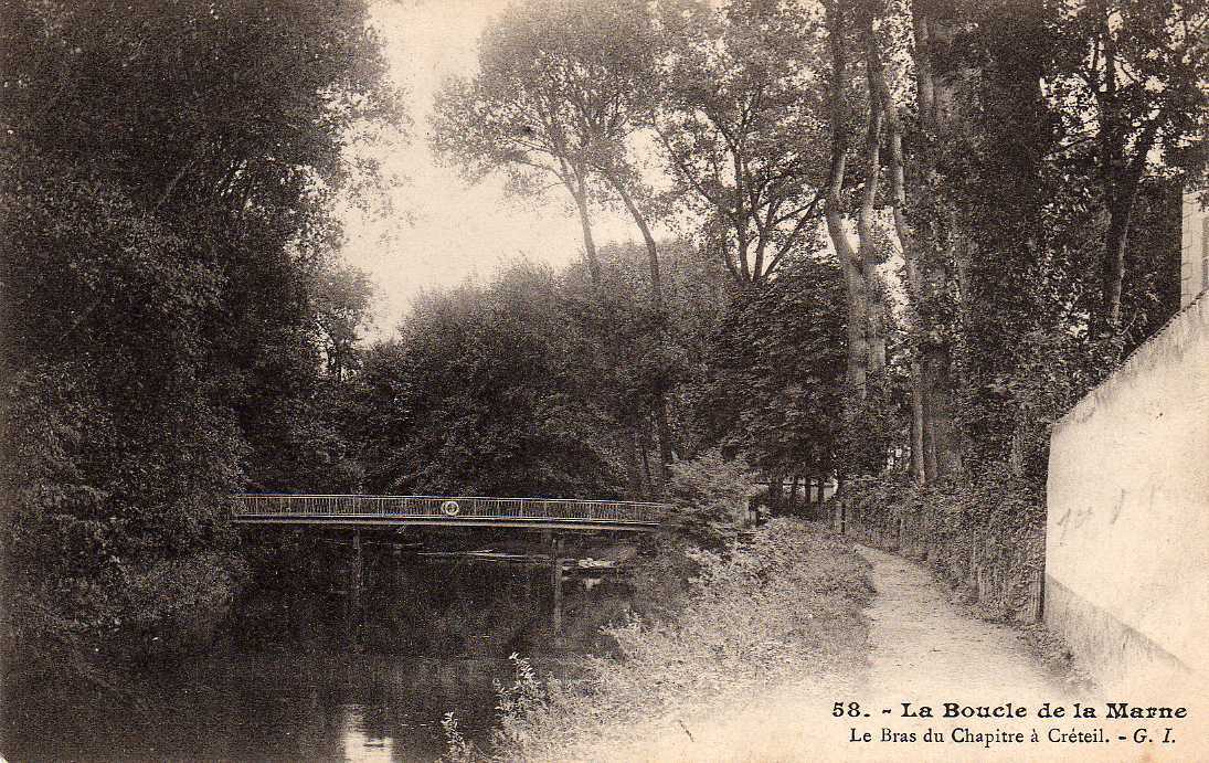 94 CRETEIL Bords De Marne, Bras Du Chapitre, Pont, Ed GI 58, Boucle De La Marne, Dos 1900 - Creteil