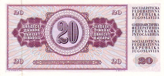 YOUGOSLAVIE   20 Dinara  Daté Du 19-12-1974   Pick 85     ***** BILLET  NEUF ***** - Joegoslavië