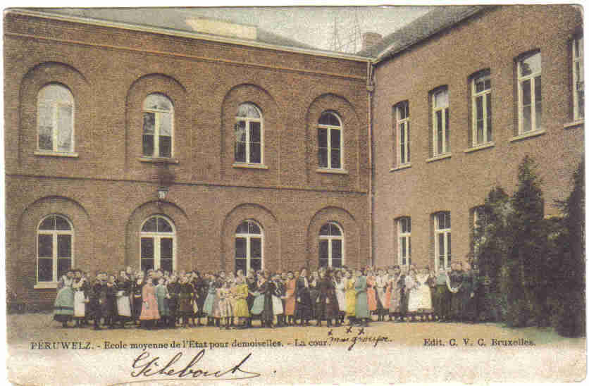 Peruwelz Ecole Moyenne De Ll'etat La Cour 1908 Edit C.v.c - Péruwelz