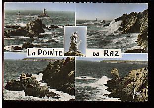 Jolie CP La Pointe Du Raz De Sein Multivue Le Moine Couché Menhir N-D-des-Naufragés - A Circulée - La Pointe Du Raz