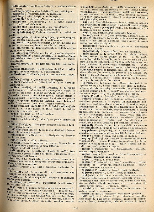 GRANDE DIZIONARIO  -  HAZON GARZANTI   -  ITALIANO INGLESE  -  1970  -  2100 PAGES - Wörterbücher