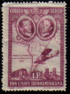 SPAIN    Scott # C 55a* F-VF Hinged Slight Crinkel Top Left Corner - Unused Stamps