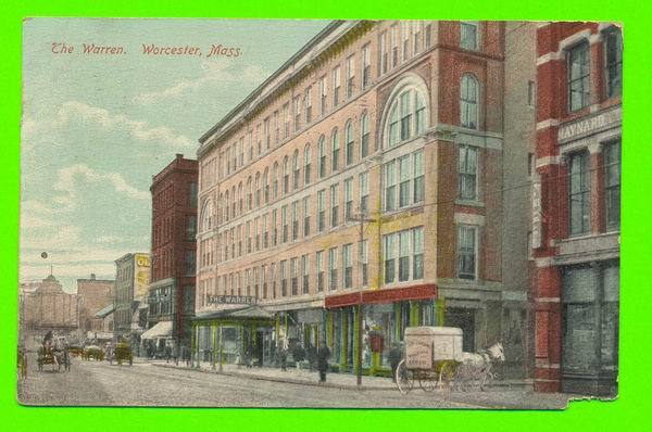 WORCESTER, MA - THE WARREN - ANIMATED - CARD TRAVEL IN 1908 - METROPOLITAN NEWS CO - - Worcester