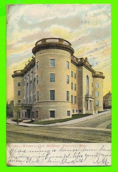 WORCESTER, MA - WOMEN´S CLUB BUILDING - CARD TRAVEL IN 1908 - UNDIVIDED BACK - SOUVENIR POST CARD CO - - Worcester