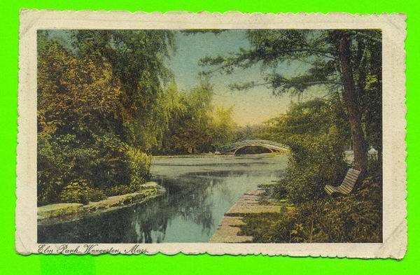 WORCESTER, MA -  ELM PARK - CARD TRAVEL IN 1911 - - Worcester