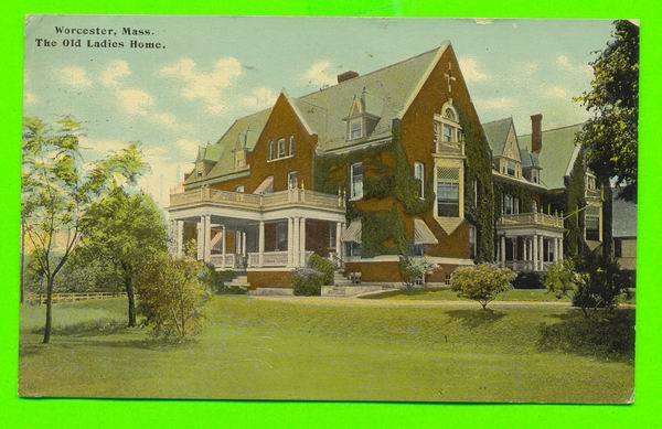 WORCESTER, MA - THE OLD LADIES HOME - CARD TRAVEL IN 1910 - HUGH C. LEIGHTON CO- - Worcester