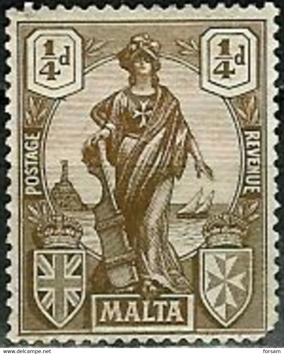 MALTA..1922..Michel # 82...MLH. - Malta (...-1964)