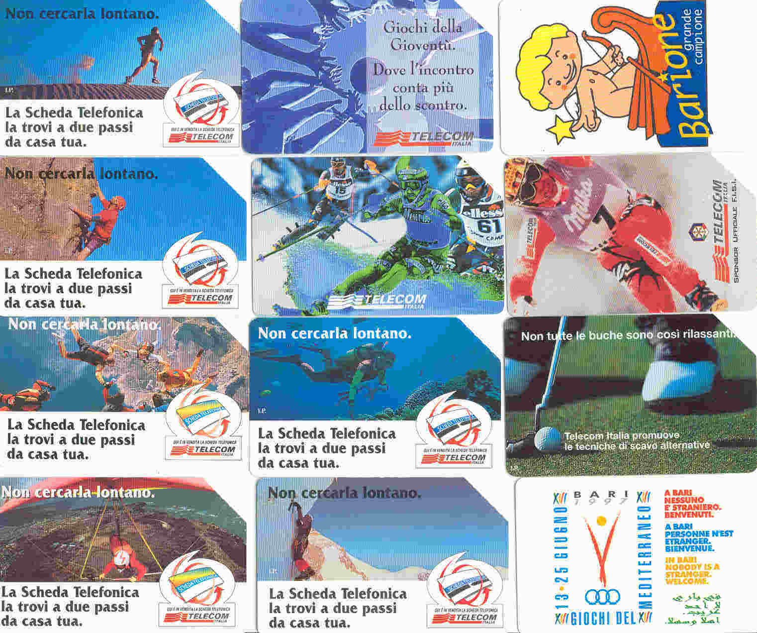 Italia - 12 Different Used Cards :  Sci, Volley, Golf, .... - Collections