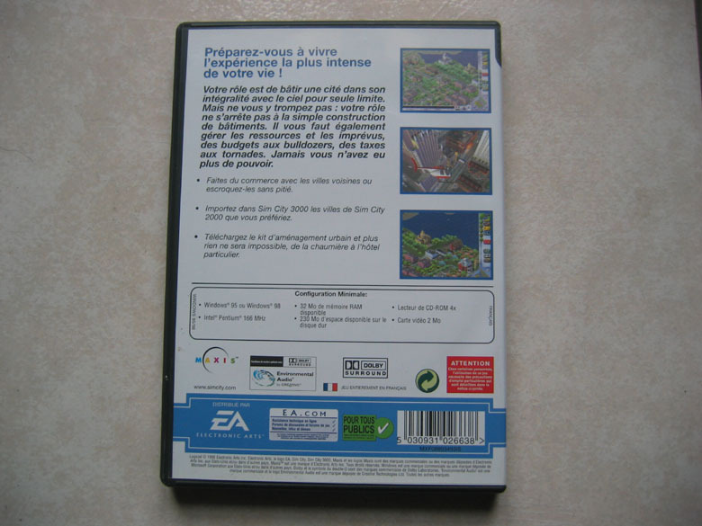 Sim City 3000, PC CD-Room - Jeux PC